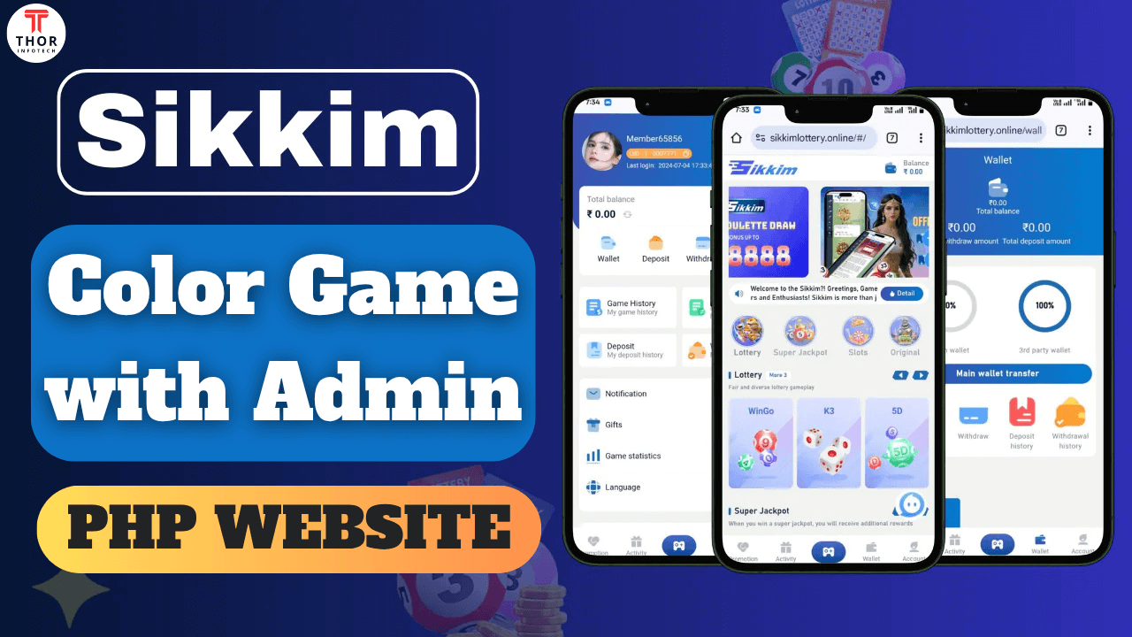 Sikkim Color Game PHP Website with Admin Panel