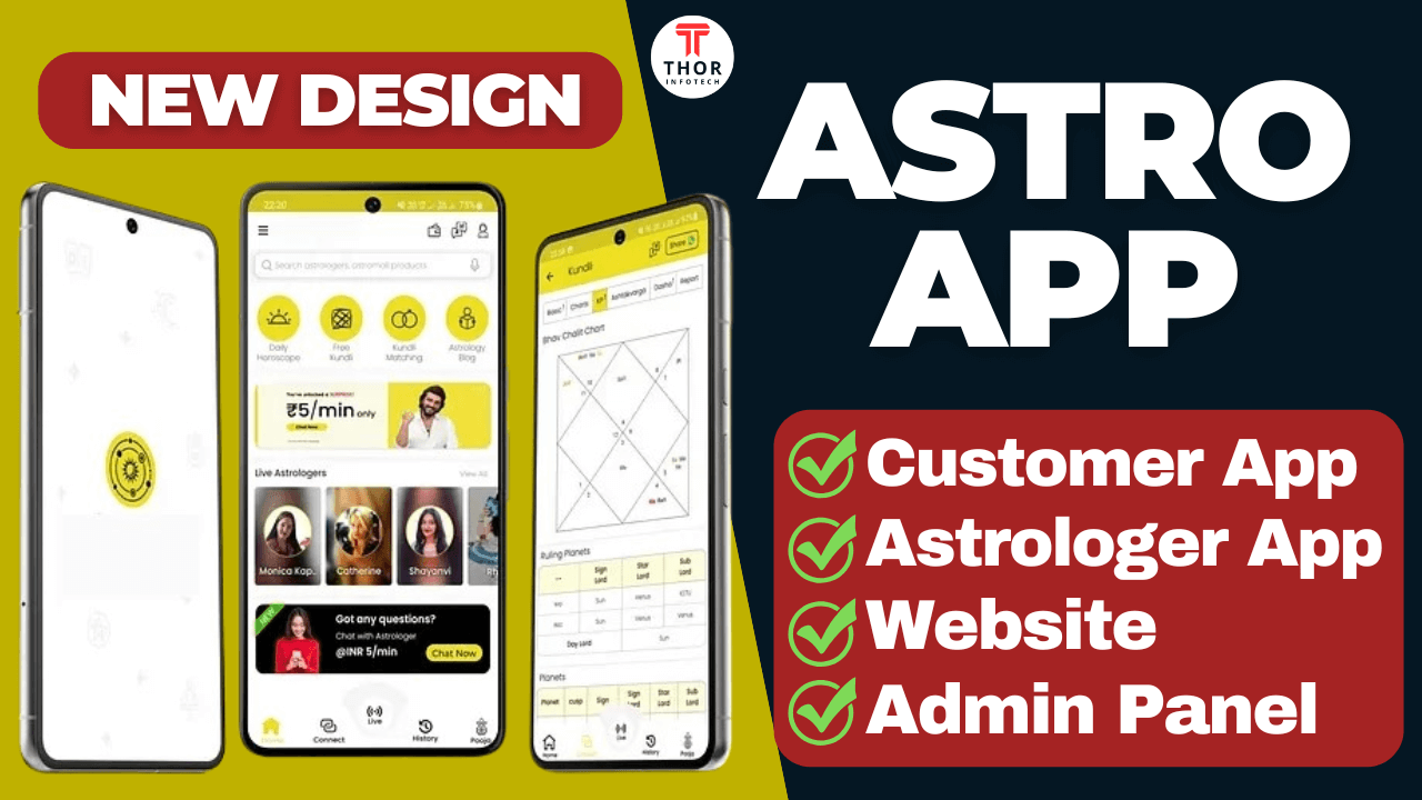 Astrology App – Chat, Audio/Video Calls, Live with Website & Admin Panel
