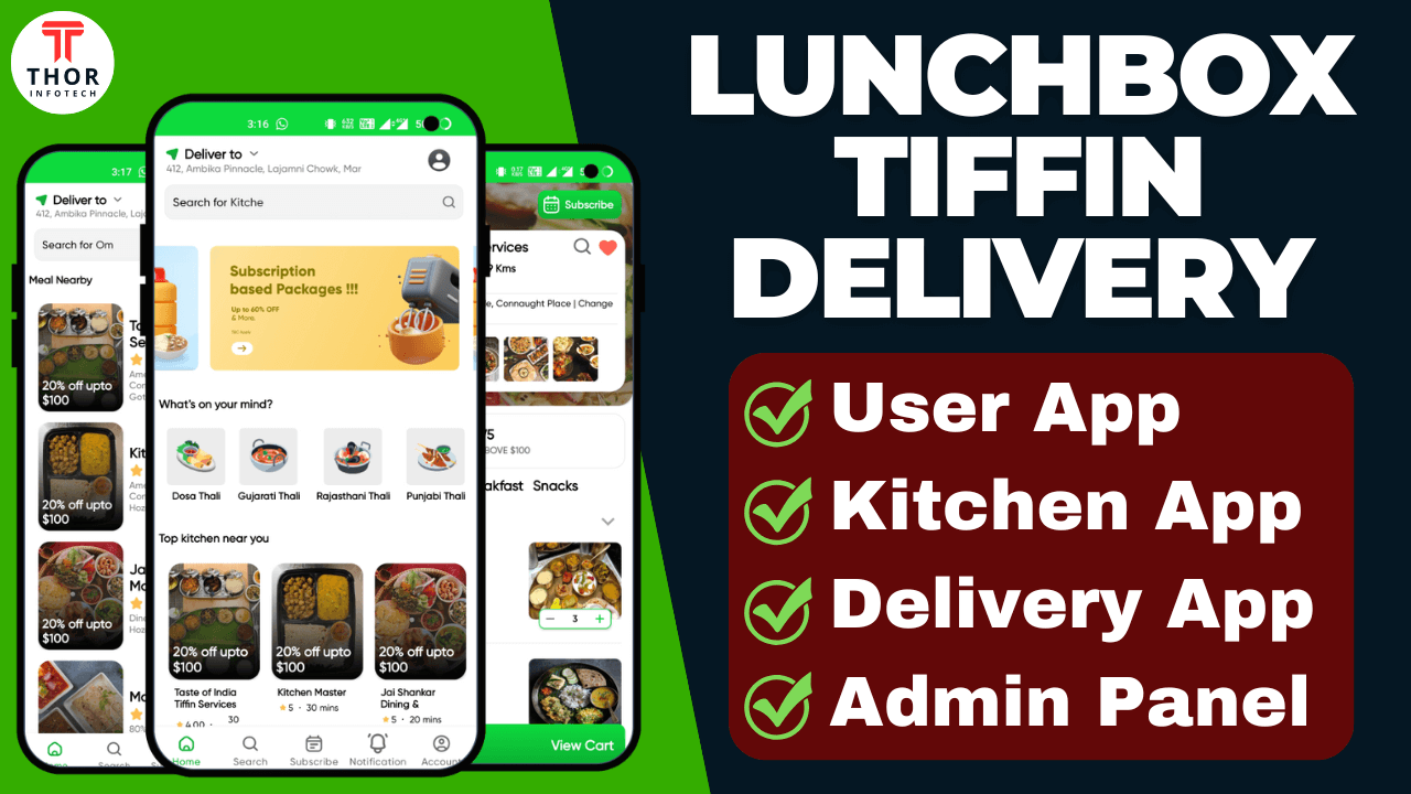 LunchBox – Tiffin Delivery App Multi Food Delivery System With Admin Panel