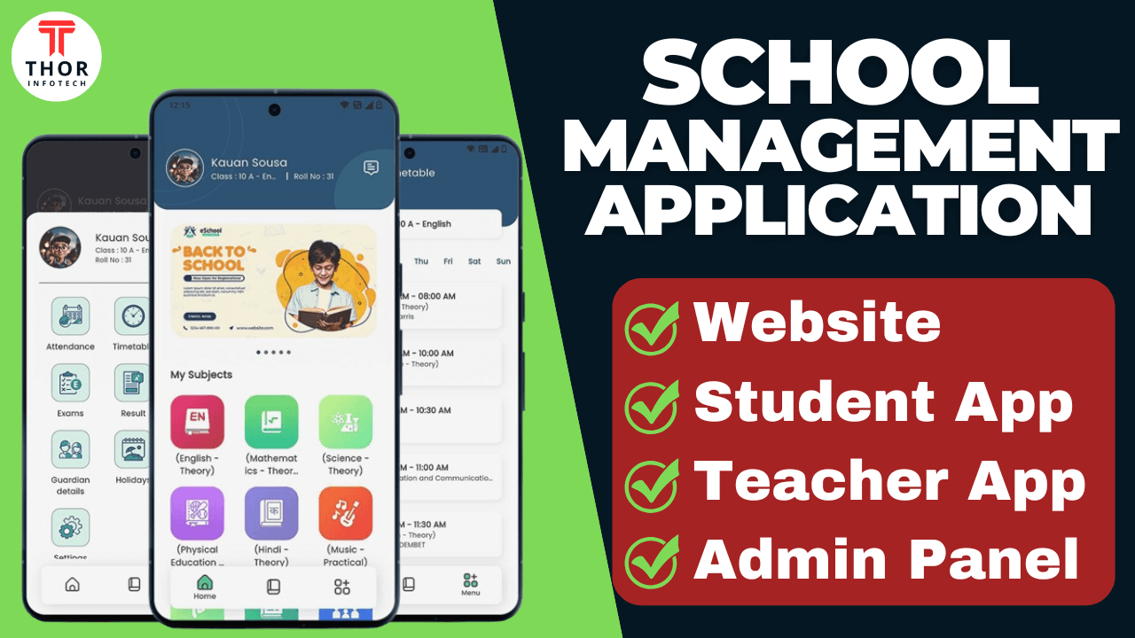 School Management Website with Student App, Teacher App with Admin Panel